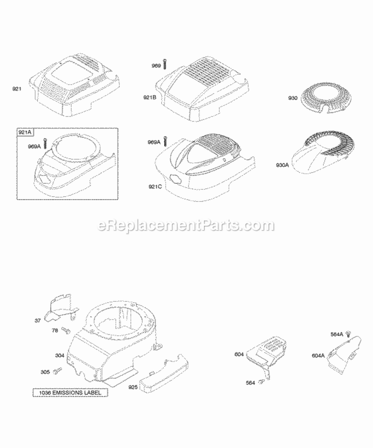 Blower HousingShrouds Diagram and Parts List for 127882-1145-01  Briggs and Stratton Engine